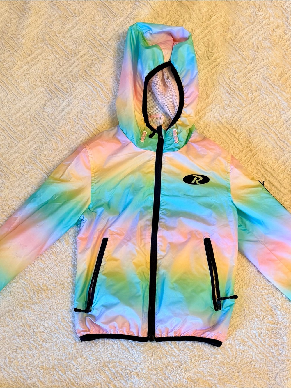 Kids Rokka&Rolla Rainbow Pastel Windbreaker Jacket - Size 6 (Small)